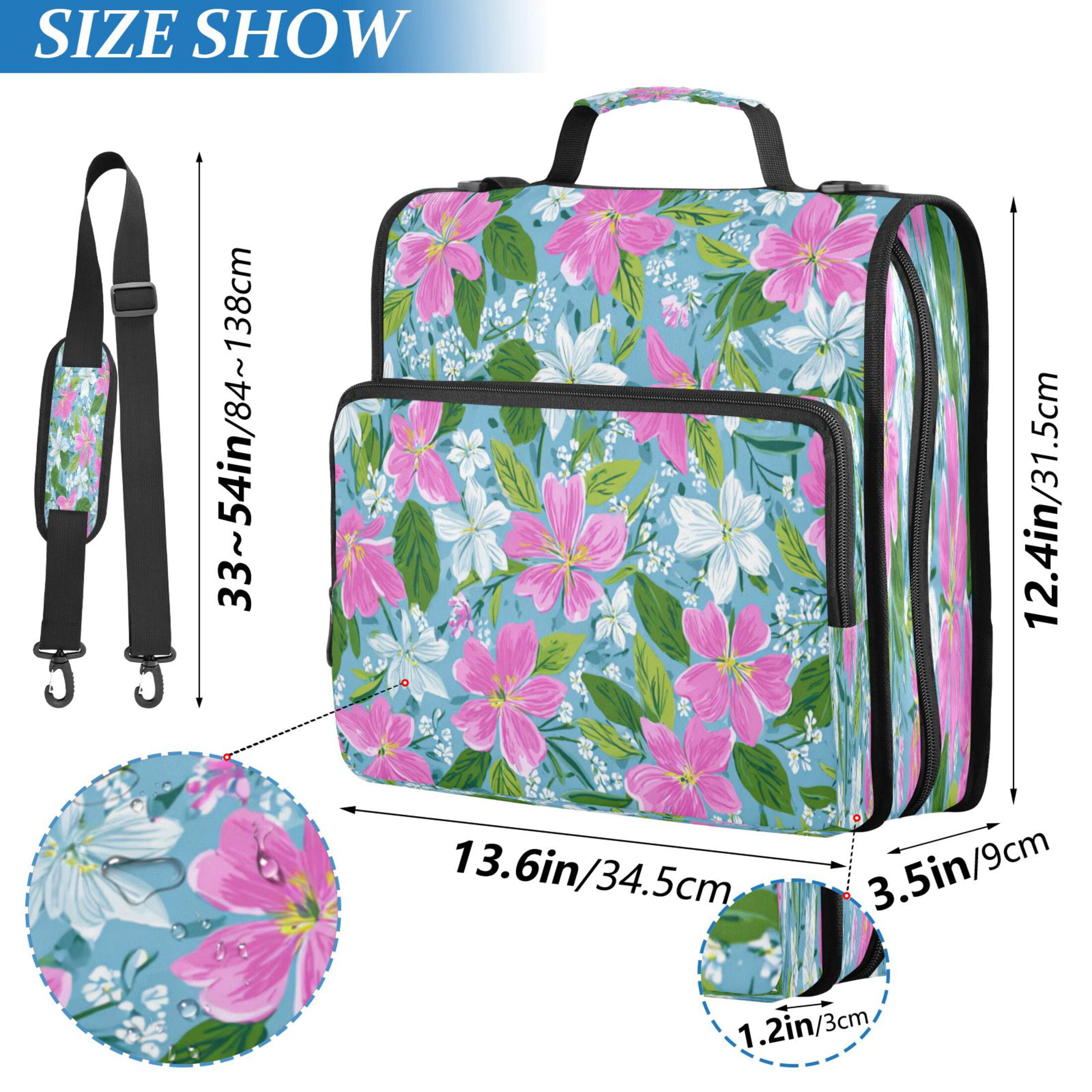Zipper Binder 3 Rings Stationery Office Files Daily Organizer File Folder Storage Bag Lily Pulitzer Floral Pattern