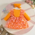thumbnail image 7 of Vividxx Newborn Girls Long Sleeve Holiday Party Floral Dress Dance Party Dress Headbands Set O-Neck Boho Sundress, 7 of 7