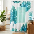 thumbnail image 7 of REGALWOVEN Cute Print Shower Curtain Sets, Waterproof Fabric Bath Curtain with 12 Hooks, Fresh Pastoral Style for Bathroom Decor Teal Leaves 71"W x 71"L, 7 of 7