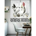 thumbnail image 5 of Chicken Semi Sheer Curtains 63 Inch Length 2 Panels Set, Farmhouse Country Animal Black Flower Leaf Sheer Kitchen Curtain Privacy Voile Window Curtain for Living Room Bedroom Rod Pocket Drapes, 5 of 7