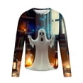 thumbnail image 4 of Yaoyar Men's Halloween Element Ghost Printed Pullover Long Sleeve Crew Neck T-Shirt Long Sleeve Crew Neck Top Multicolor L, 4 of 5