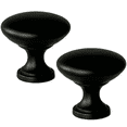 thumbnail image 2 of (2 pack) Mainstays Matte Black Round Mushroom Knob, Steel, 2 pack, 2 of 13