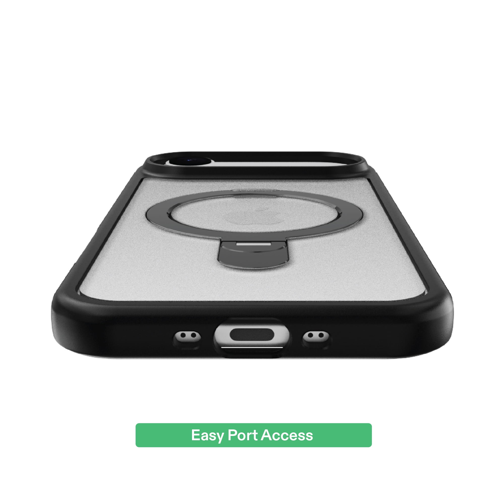 onn MagSafe Compatible Phone Case with Kickstand for iPhone Air - Black/Frosted Clear