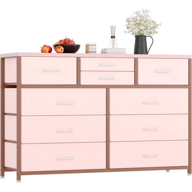 Bingirl Solution de Rangement Ultime : Commode à 10 Tiroirs Meuble Télé pour 55/50/43\