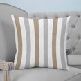 thumbnail image 4 of Brown Grey Stripe 16x16 Pillow Covers Set of 2, Modern Farmhouse Vertical Striped Throw Pillow Covers Decorative Couch Cushion Case, Microfiber Square Pillowcases for Bedroom Car Living Room, 4 of 7