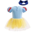 thumbnail image 3 of WIBACKER Infant Baby Girls Princess Romper Costume Onesie Fancy Dress Bodysuit with Headband Halloween Birthday Dresses, 3 of 9