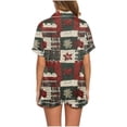 thumbnail image 3 of VBTAPA Women Christmas Pajamas Shorts Sets Xmas Printed Short Sleeve Button Down Shirt and Shorts Matching Lounge Set 2 Piece Pjs Sleepwear Multicolor#27 L, 3 of 8