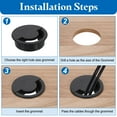 thumbnail image 5 of 8 Pcs Desk Grommet, 70 Mm/2.76 Inch Cable Wire Grommet Organizer, Silver, 5 of 7