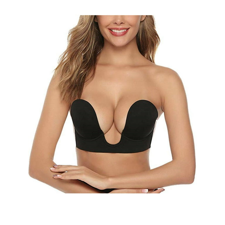 Invisible Push Up Bra Strapless Bra Sticky Silicone Deep U Cup C