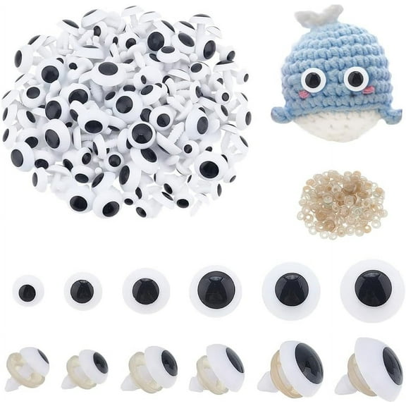 240 Sets Safety Eyes 6 Sizes Crochet Eyes Amigurumi Eyes Stuffed Animal Eyes Craft Eyes with Washers for DIY