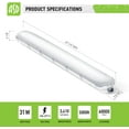 thumbnail image 4 of ASD 4FT LED Vapor Tight Light Fixture 31W,  Lighting Products, Tube Light, LED Wall Light, 3410 Lm, IP66, 110W Eq, 120-277V, 5000K, Non-Dimmable, UL Listed, 4 of 8
