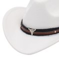thumbnail image 5 of Cowboy Cowgirl Hat Decor Cowgirl Sombrero Caps for Adults Women Men Festival White, 5 of 6
