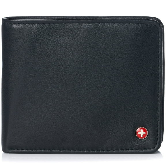 Alpine Swiss RFID Safe Mens Leather Wallet Deluxe Capacity Coin Pocket Bifold