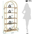 thumbnail image 5 of 5-Tier Arched Open Bookshelf, 70.8" Tall Modern Brown Storage Bookcase, Freestanding Display Rack Shelving Unit for Office, Bedroom, Living Room, Easy Assembly (Oak), 5 of 7