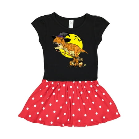 

Inktastic Roaring Tyrannosaurus Rex Witch on Halloween Gift Toddler Girl Dress