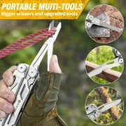 BIBURY Multitool Pliers, 31-in-1 Stainless Steel Multi Tool with Replaceable Wire Cutters and Saw, Foldable Heavy-duty Multitool Set with Scissors and Screwdriver for Hiking Camping Survival Repair