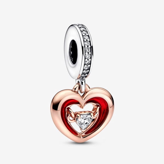 Pandora Two-tone Radiant Heart Dangle Charm
