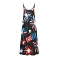 thumbnail image 5 of Cmfcve Women’s 4th of July Patriotic Dress Sleeveless V-neck Independence Day Maxi Dresses Flowy Bohemian Vacation Dress, 5 of 5