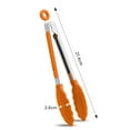 thumbnail image 2 of BBQ Tongs Kitchen Tongs Grill TongsBBQ High Temperature Nylon Food Clip Stainless Steel Bread Clip BBQ Clip Outdoor Cooking Accessories Orange - 21.4cm, 2 of 4