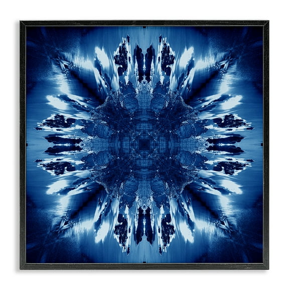 Stupell Industries Tie Dye Mirrored Shapes Abstract Painting Black Framed Art Print Wall Art, 12 x 12
