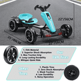 thumbnail image 6 of 12V Electric Pedal Go Kart Car for Kids, Folder Ride on Toys Car with Adjustable Seat, Kids' Electric Vehicles with Music / Flashing Light for Boys Girls Age 3-8 Years Old, Light Blue, 6 of 9
