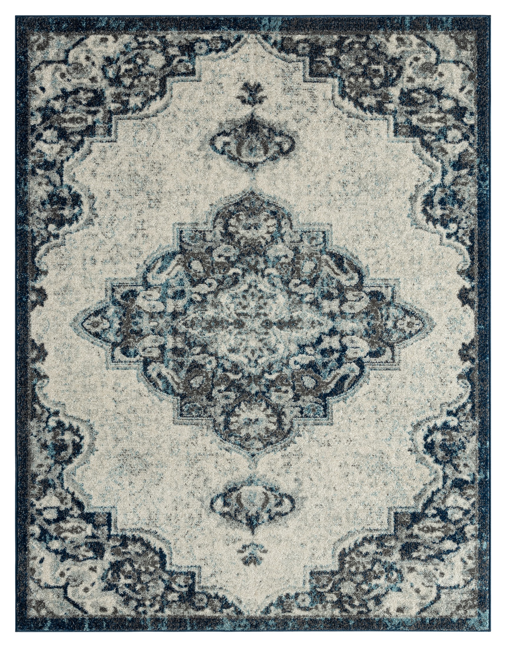 VCNY Home Paulina Distressed Medallion Low Pile Indoor Area Rug, Multi, 8' x 10'