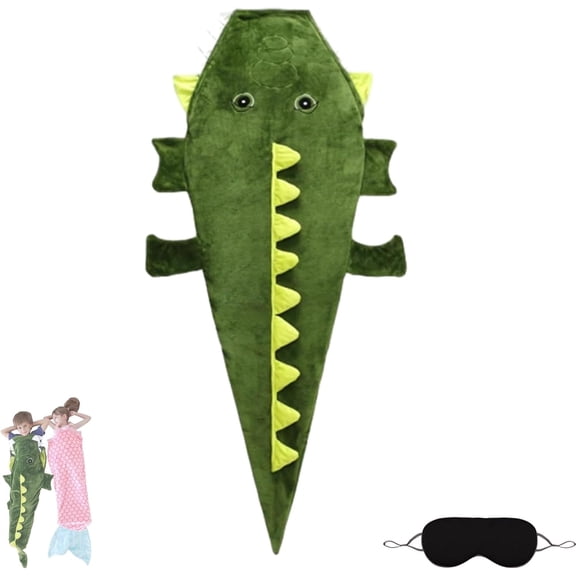 Animal Mouth Sleeping Bag, Fluffy Crocodile Alligator Design, Skin-Friendly Flannel Sleep Bag for Travel Slumber Parties