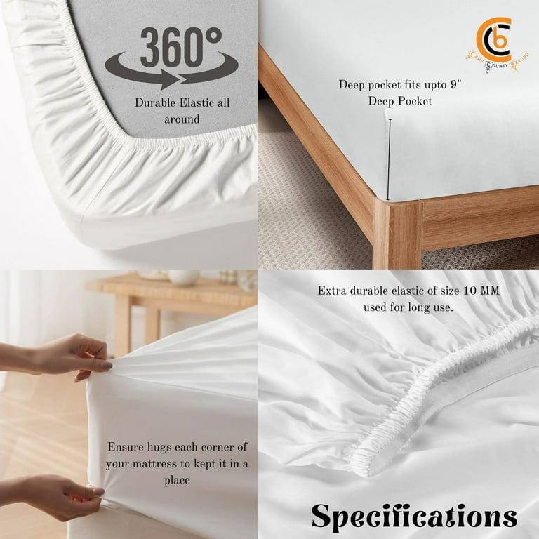 Cot Sheet 31 x 75 x 9 Narrow Twin Size 2 Piece Cot Fitted Sheet RV Bunk Camp Bunk Guest Beds Army Cots Trifold Mattress White Solid