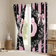 thumbnail image 3 of Homewish Glitter Monogrammed D Black Out Curtains, Bling Stripes Lines Curtains Pack of 2 (42x63 Each), Modern Fashion Diamond Bedroom Curtains, Blackout Curtains Room Decor, 3 of 6