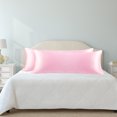 thumbnail image 3 of PiccoCasa 2 Pcs Soft Silky Satin Long Body Pillow Cover 20x54inch, Pink, 3 of 8