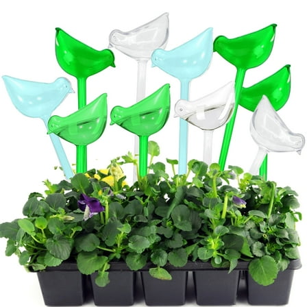10 Pack 5 Inch Plant Watering Globes, Bird Shape Self Watering Bulbs, Automatic Plant Water Device for Indoor & Outdoor Potted Plants