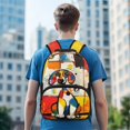 thumbnail image 3 of Aplkyhs Colorful Dog School Backpack for Boys Girls Ages 6-18 Large Capacity Lightweight Water Resistant Ergonomic Padded Straps for Elementary Middle High School Back to School, 3 of 7