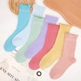 thumbnail image 3 of Loritta 7 Pairs Ruffle Socks Womens Crew Socks Casual Cute Frilly Cotton Socks for Women Soft, 3 of 9