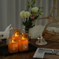 Homemory Gold Realistic Glass LED Pillar Candles with Remote Control