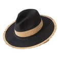 thumbnail image 1 of estilo retro Verano de Panamá Regalo Playa Sombrilla para mujer Negro Zulema Sombrero de paja de ala ancha, 1 of 8