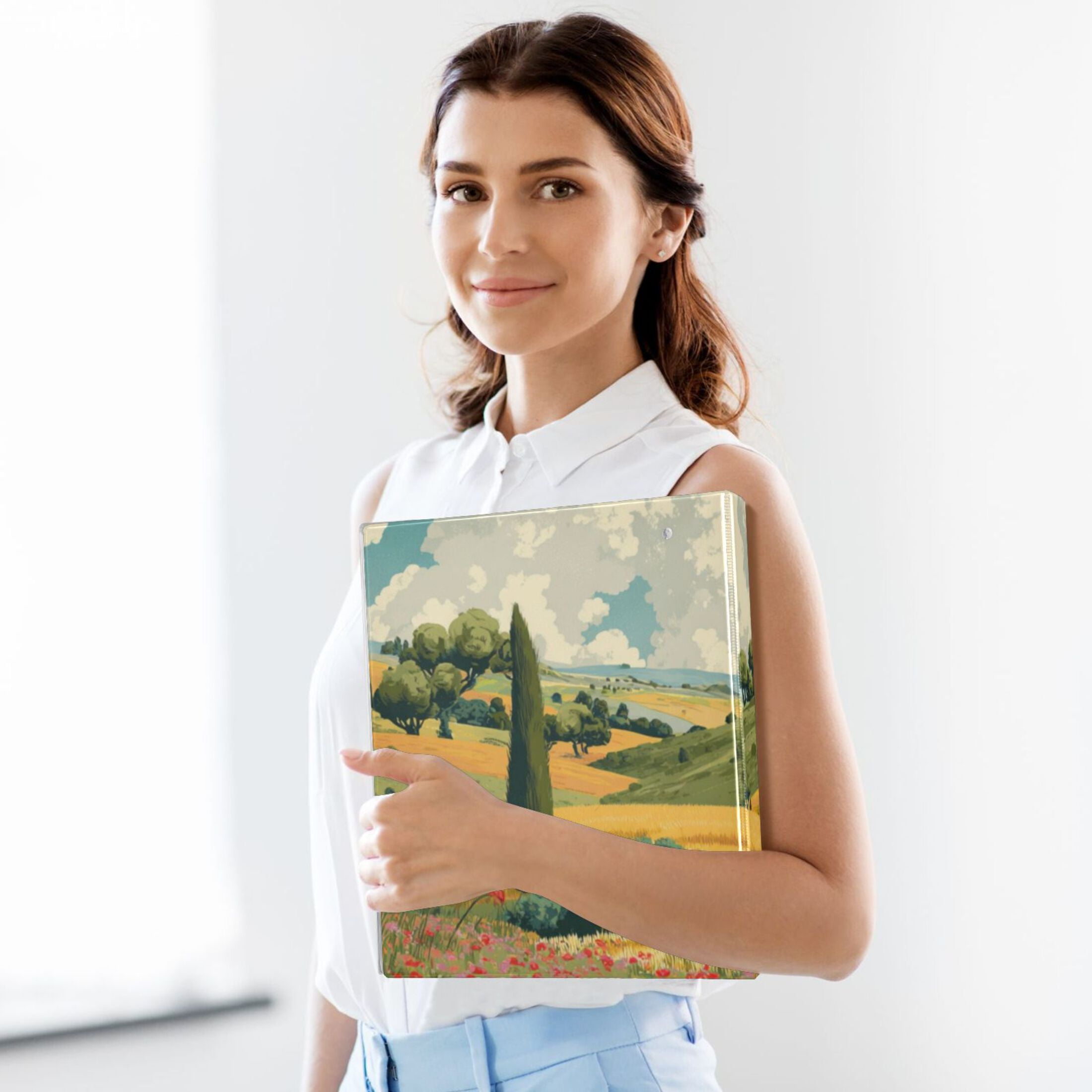 Hard Shell Ring Binder With Clip Holds 200 Sheets Office Home Organization Italian Countryside