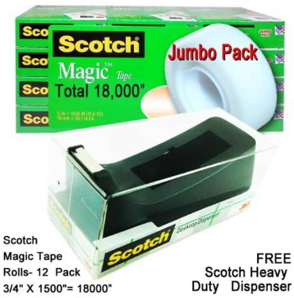 Scotch Magic Tape Clear 3/4" x 1500" Lot Of 2 Boxes. 