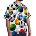 thumbnail image 2 of Football Men's Short Sleeve Shirts with Spread Collar Tops, Casual Printed Poplin Shirt, Button Down Short Summer Beach Shirts - Unisex, 2 of 6