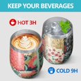 thumbnail image 4 of 12oz Stemless Wine Tumblers Pioneer Flower Vacuum Insulated Stainless Steel Travel Tumbler Cups Mug with Lid and Straw for Champaign,Cocktail,Beer with Cleaning Brush, 4 of 5