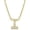 Gold, variant on Initial Letter I Necklace, Moissanite, 925 Sterling Silver, Sterling Silver