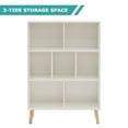 3Tier Book Shelf, 7 Cube Bookcase, MidCentury Modern Wood Shelf for