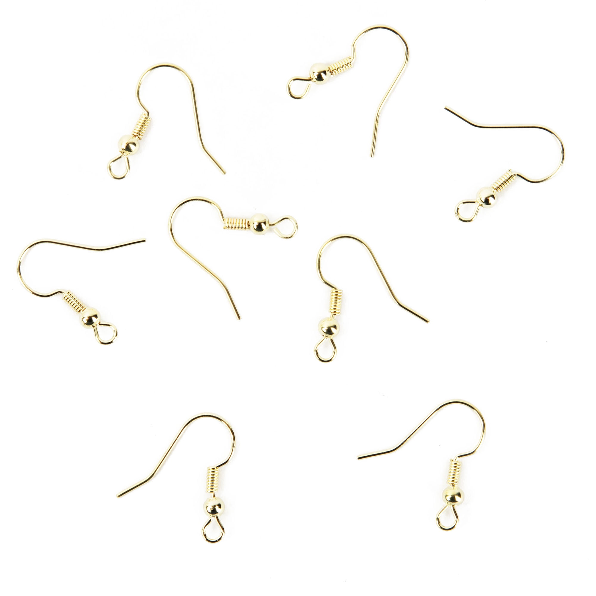 (2 pack) Cousin DIY Gold Fishhook Ear Wire Bulk Findings Pack, 18mm x 18mm - 120 Pc. for Adults