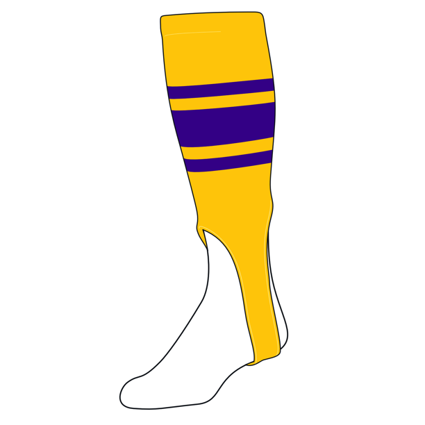 TCK Baseball Stirrups Large (300C, 7in) Gold, Purple