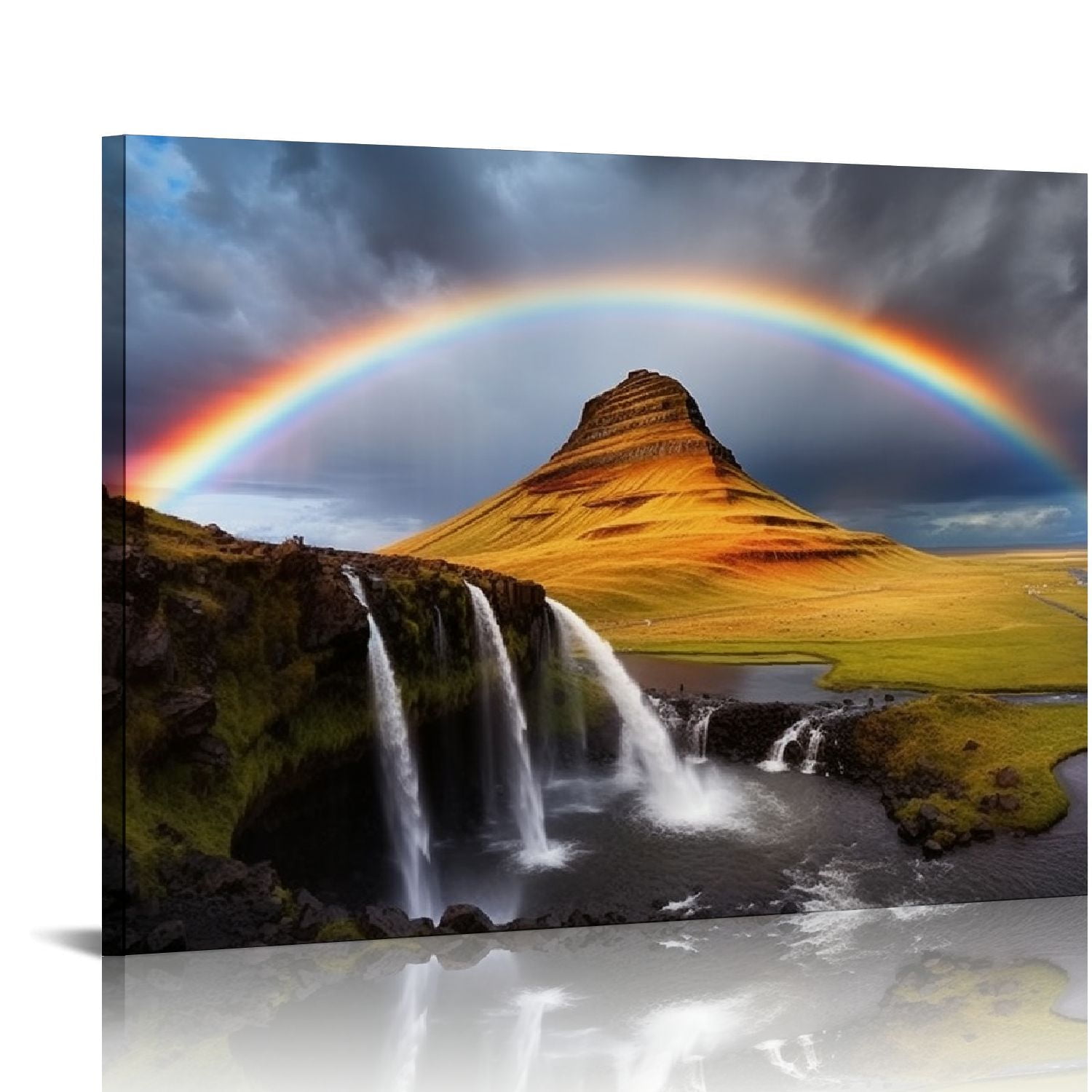 Shiartex Lake Landscape Canvas Wall Art:Sunset Skyline Painting