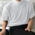 thumbnail image 4 of INCERUN Men's Stand Collar Bottoming Shirt Solid Color Short Sleeve T-Shirt, 4 of 4