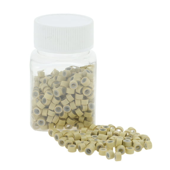 Unique Bargains 500pcs Fashion Nano Hair Beads for Wig Braiding for Hair Extension Yellow Green