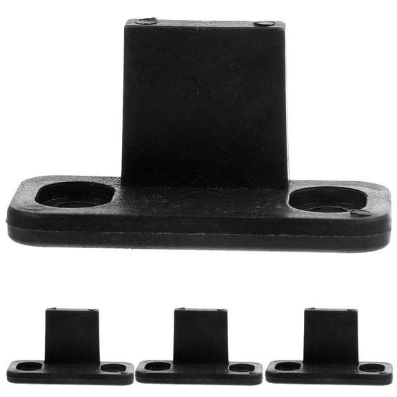 OUNONA 4Pcs Sliding Door Floor Guide Black Mount Bracket for Closet Cabinet Door Hardware