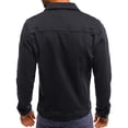 thumbnail image 3 of Men's Autumn Winter Button Solid Color Vintage Denim Jacket Tops Blouse Coat 2XL, 3 of 5