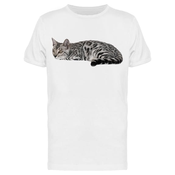 Lying And Looking Bengal Cat Tee Men's -Image by Shutterstock