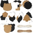 thumbnail image 1 of 200PCS 8 Designs Kraft Paper Gift Wrapping Tag Blank Writable Tag Craft Hang Tag Display Labels with 20 Meters of Paper String for Card Making Wedding Birthday Party Bookmark Christmas (Daisy), 1 of 6